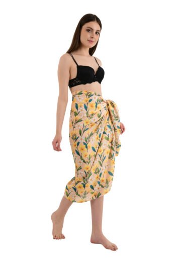 FEATHER DRAPЕ WOMEN RAYON PRINTED SARONG