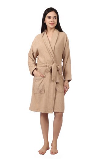 FEATHER DRAPЕ TERRY WOMEN BATHROBE