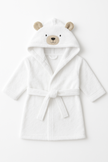 FEATHER DRAPЕ TERRY JUNIORS HOODED BATHROBE