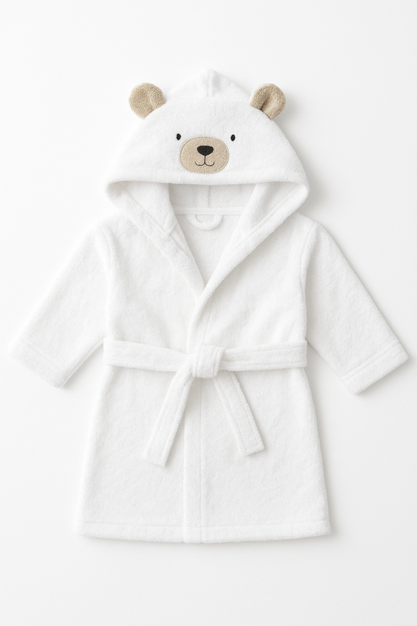 FEATHER DRAPЕ TERRY JUNIORS HOODED BATHROBE